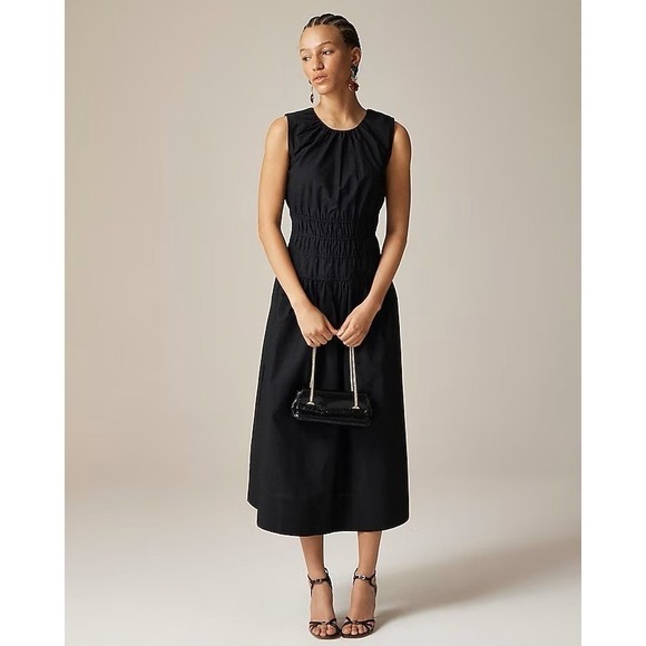 J.Crew Hyacinth‎ dress in cotton poplin Black Small NWT
